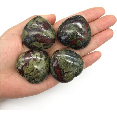 Beautiful 1PC Natural Dragon Blood Stone Heart Shaped Crystal Polished Stone Healing Decoration Gift Natural Quartz Crystals
