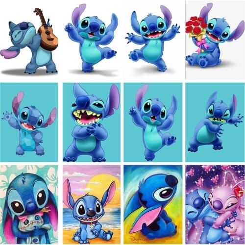 Disney Round Drill Lilo Stitch Diamond Painting Cross Stitch Kit 5D DIY Diamond Embroidery Cartoon Picture Mosaic Home Decor