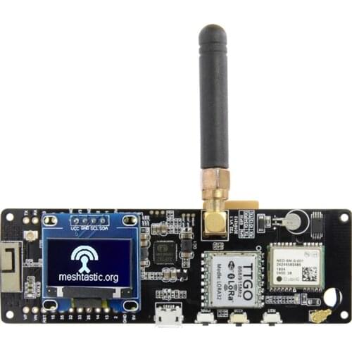 LILYGO® TTGO Meshtastic T-Beam V1.1 ESP32 433/868/915/923Mhz WiFi Bluetooth ESP32 GPS NEO-6M SMA 18650 Battery Holder With OLED