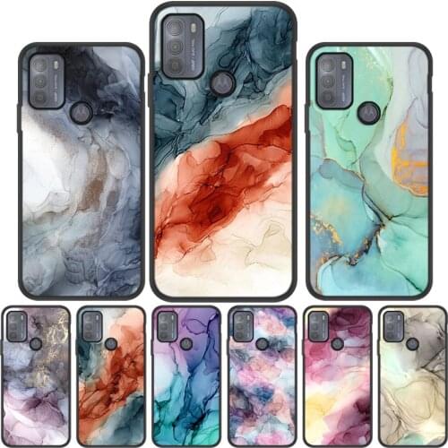 Marble Case For Moto G50 G Stylus 2021 Case For Motorola Moto G Play 2021 G9 Plus E7 Power Edge S G30 G10 Art TPU Painted Cover