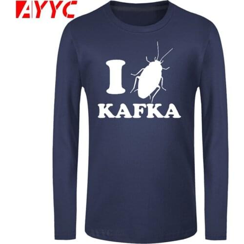 AYYC long sleeve tee Brand Clothing KAFKA Letter Printed Hoodies Mens Long Sleeve Cotton Slim Pullovers Sweatshirts Male