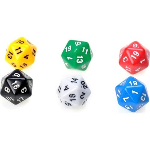 6 Set D20 Dice Twenty Sided Die RPG D&D Six Opaque Colors Multi Resin Polyhedral For Sides Dice Pop for Game Gaming
