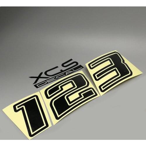 XGS DECAL sticker Race Number Tilt Vinyl Die Cut Reflective Decal For Car Motorcycle ATV Helmet sticker Outdoor Decal
