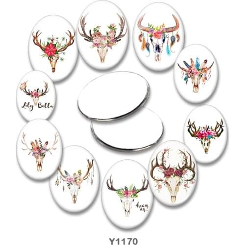 Antlers Oval glass cabochon 13x18mm/18x25mm/30x40mm flat back Making findings TRY1170