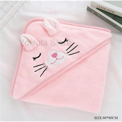 Pink Rabbit Baby Towel Baby Hooded Cartoon Washcloth Baby Bath Towel Extra Soft and Skin-firendly Newborn Towel Baby Blanket