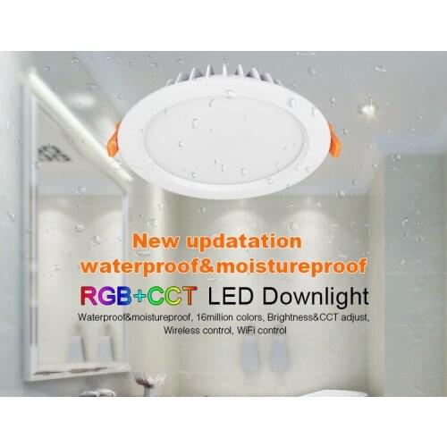 [Seven Neon]wholesales 2.4GHz Mi-Light Wifi waterproof&moistureproof multi-function 15W RGBCW+RGBWW RGB+CCT LED SMD down light
