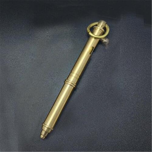 Solid Brass Bolt Action Ball Point Pen Retro Tactical Pens Metal Copper Gift