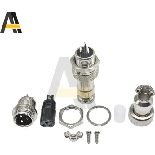 1set GX12 2/3/4/5/6/7 Pin Male + Female 12mm 16mm Circular Aviation Socket Plug Wire Panel Connector with Plastic Cap Lid