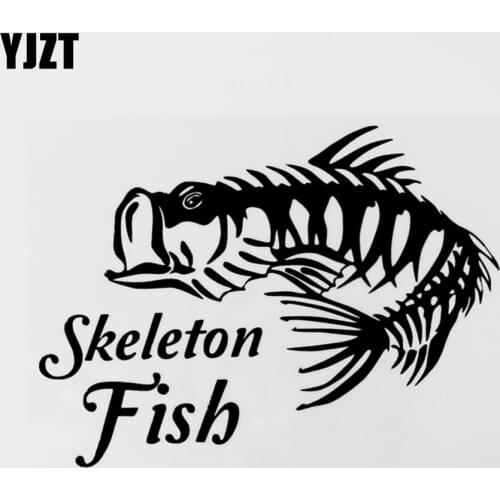 YJZT 16.6CM×12.1CM Personality Animal Skeleton Fish Vinyl Decor Decal Car Sticker 8C-0476