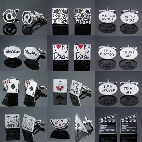 DY New high quality mens wedding gift letter father enamel knot Cufflinks Mens French shirt Cufflink free shipping