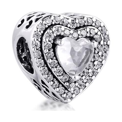 Winter Xmas Charms 925 Silver Original Fit Pandora Bracelet Sterling Silver Leveled Hearts Beads for Women diy Jewelry Making