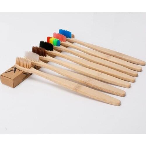 500PCS Soft Fibre Environmentally Wood Toothbrush Bamboo ToothBrush Wooden Handle Tooth brush