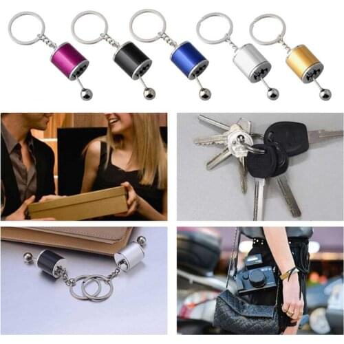 1Pc Car 6 Speed Gearbox Gear head Keychain Manual Transmission Lever Metal Key Ring Car Refitting Metal Pendant keychain