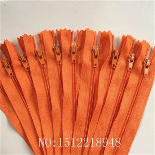 10pcs ( 12 Inch ) 30cm Orange Nylon Coil Zippers Tailor Sewer Craft Crafters &FGDQRS #3 Closed End