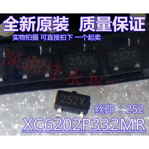 10PCS XC6202P332MR Silk screen: 252 SOT23 SOT-23