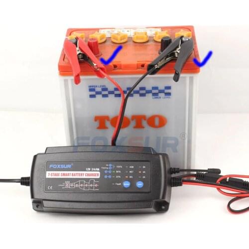 12V 7-stage smart Motorcycle & Car Battery Charger, 2A 4A 8A, Lead Acid Battery Charger,Battery type & Charge current selectable