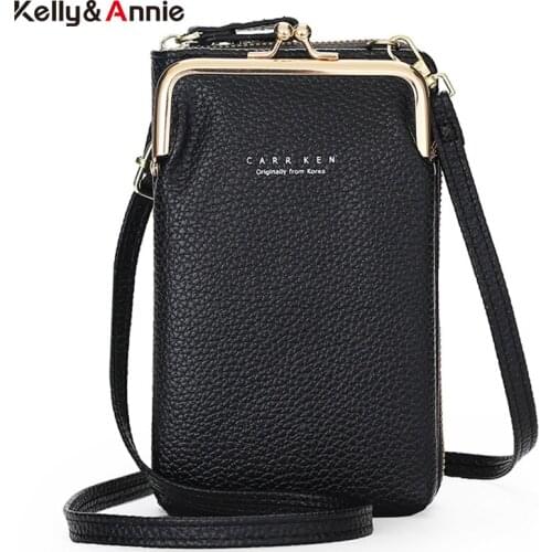 2021 Small Cell Phone Pocket Crossbody Bag For Women PU Leather Designer Shoulder Bags Ladies Female Hand Purse Clutches Wallet