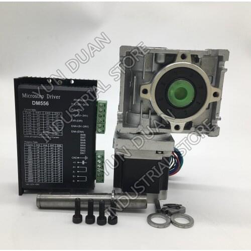 25:1 Worm Gearbox RV030 Speed Reducer 14mm output With Nema23 Stepper Motor driver 1.8NM 260Oz-in Convert 90degree CNC Router