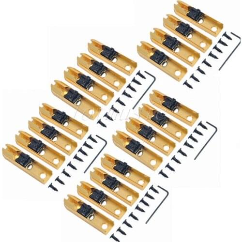 5Pcs Gold 4 Single String Bass Bridges Top Grade Screws Wrench for Electric Guitar Replacement Parts