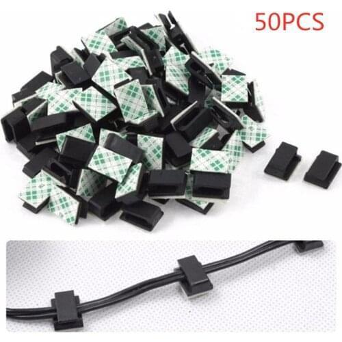 50pcs self-adhesive Car Fixed Clip Car GPS Data Cable Light Cord Decorative Wire Fixing Organizer Wire Management Harness Clamp