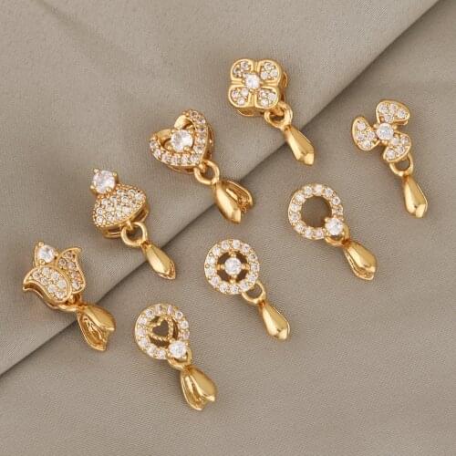 HAOSAW 6Pcs Jewelry Accessories/DIY Making/CZ Charms/Necklace Connector/Pendant/Jewelry Findings & Components/Hand Made