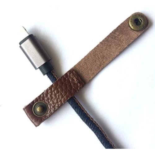 8pcs/lot Leather Cable winder wrapped Cord Line Earphone Cable Bobbin Winder Tie Holder Wrap Wire Organizer