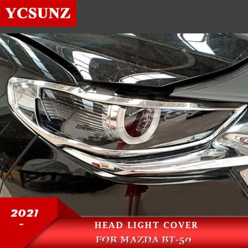 ABS Black Headlamp covers Headlight Cover Car Accessories For Mazda bt50 BT-50 2021
