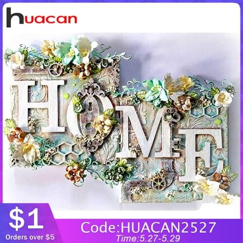 Huacan 5D Diamond Painting HOME Full Square/Round Flower Diamond Embroidery Landscape wall Decoration Diamond Art