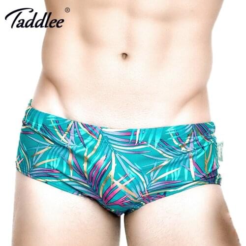 Taddlee Brand Sexy Mens Swimwear Basic Swim Boxer Briefs 3D Printed Bikini Men Swimsuits Gay Low Waist Surf Board Trunks Gay