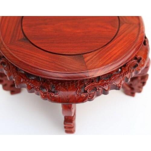 Wood round the base of red sandalwood wood household act the role ofing is tasted vase of Buddha handicraft furnishing articles