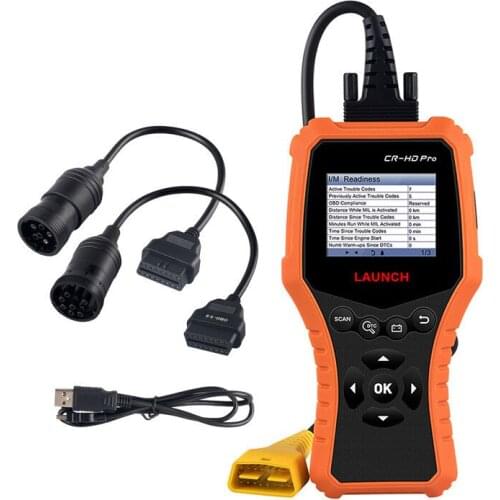 LAUNCH CR-HD Pro Car and Truck Code Reader Scanner for 12V/24V Car Truck Multi-language Auto Diagnostic Tool Free Update