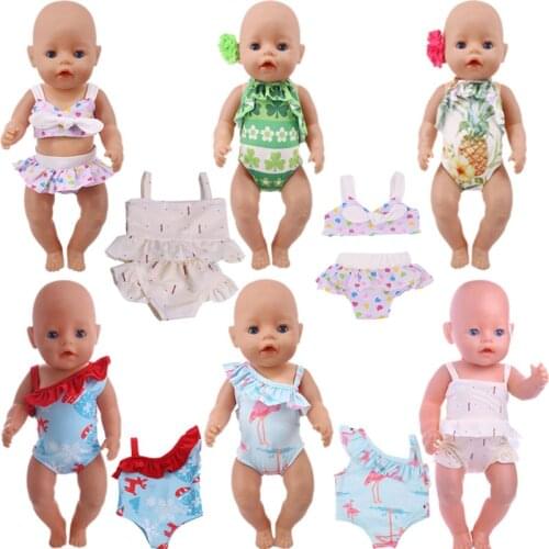 Affordable Swimsuit Free Shipping Fit 18 Inch American Doll And 43cm Baby New Born Doll,Our Generation ,DIY Gift For Childrens