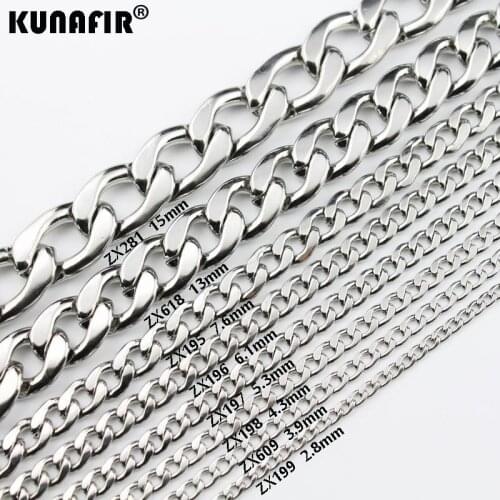 Cuba chain stainless steel necklace 3mm-15mm NK chain fashion Jewelry man male necklace chains 5pcs-100pcs