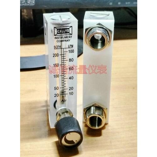 LZM-6T adjustable panel air flowmeter 10-100LPM 20-200SCFH threaded connection