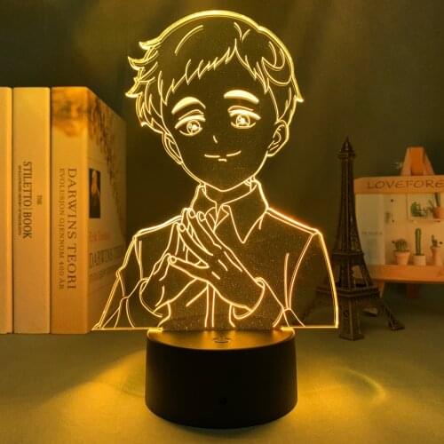 Manga The Promised Neverland Led Lamp for Child Bedroom Decor Night Light Birthday Gift Room Table Anime 3d Light Norman