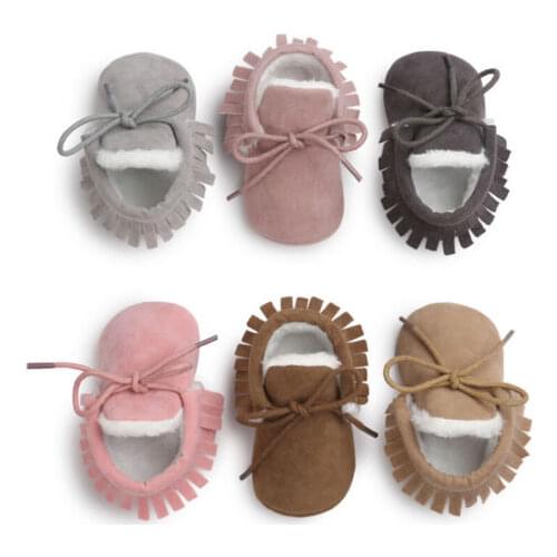 0-12M Fashion Winter Baby Cute Boots Shoes Newborn Anti-slip Warm First Walkers Shoes