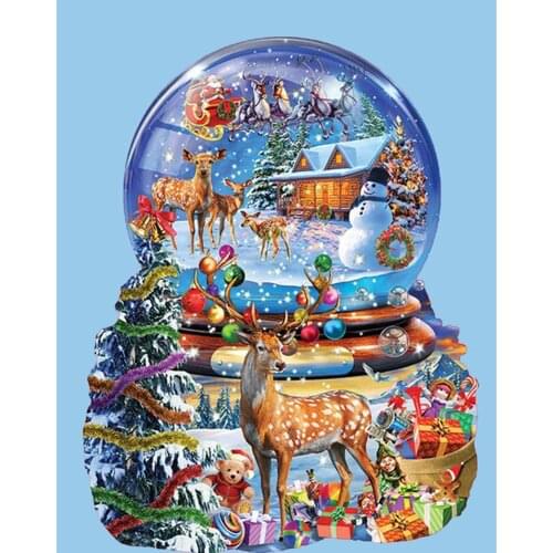 Snow Globe Christmas DIY Cross Stitch 11CT Embroidery Kits Needlework Craft Set Printed Canvas Home Decoration On Sale Hot Sell