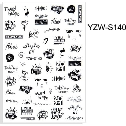 2021 New 3D Nails Sticker Art Letters Adhesive Nail Designer Cool Sliders Decals Decorations Manicure Accessories