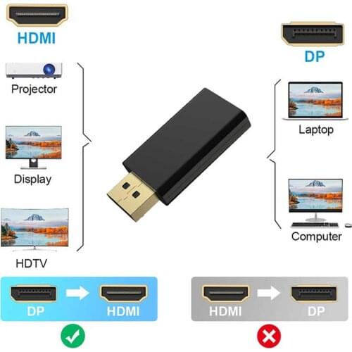 DP To HDMI Max 4K/1080P Display Port DP Male To HDMI-compatible Adapter Black High Quality Dp To Hdmi Converter For HDTV PC