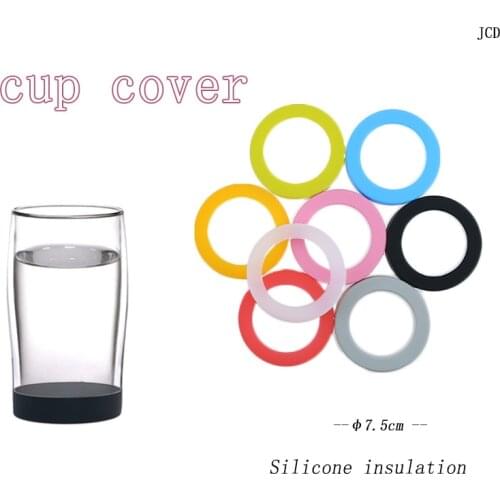 JCD 7.5cm Silicone non-slip anti-scald glass cover space insulation cup anti-scratch wear cup bottom pad protective sleeve