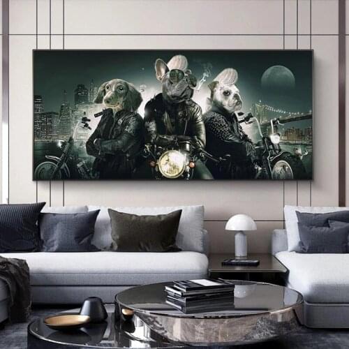 Modern Smoking Glasses Music Hip Hop Monkey Canvas Painting Posters and Prints Wall Art Pictures for Living Room Home Decoration
