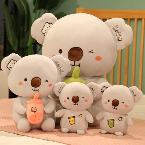 23/35/45/60CM Super Cute Plush Koala With Bubble Tea Cup Children Plush Toys Bed Sofa Cushion For Girlfriend Gifts