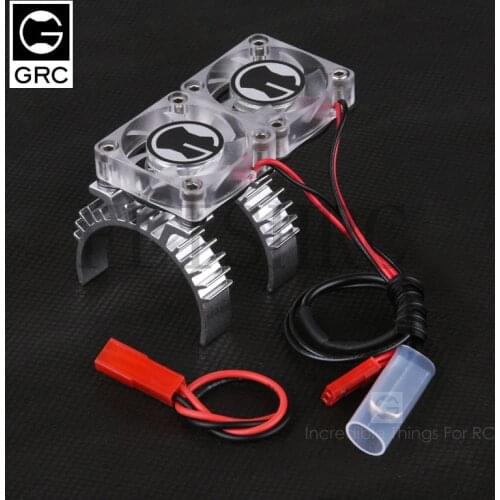 GRC Model Climbing Car Motor Heat-sensing Radiator Transparent Cooling Double Fan Heat Sink For TRX4