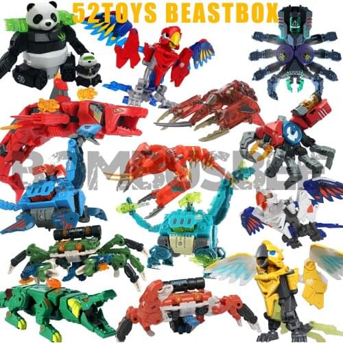【IN STOCK】52Toys BeastBOX Deformation Robots Transformation Animal Bird Dinosaur Crab Panda shark Action Figure Robot Kid Toys