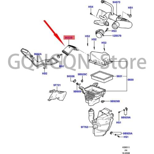 CAR engine air intake pipe For dMo nd eoF oc us Air filter housing hose Air filter housing connecting throttle valve intake hose