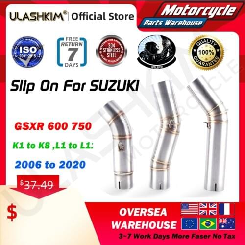 K7 GSXR 600 750 GSXR700 GSXR750 Exhaust Muffler Middle Link Pipe Full System Slip On For Suzuki GSX R600 R700 R750 K7 K8
