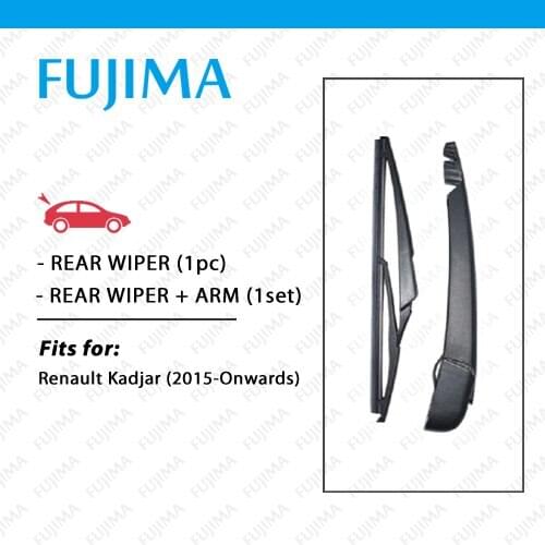 Rear Wiper Blade and Arm for Renault Kadjar (2015-Onwards) Back Window Windscreen Rear Wiper Arm