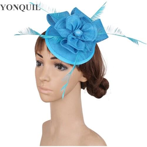 Party Ladies Red Feather Fascinators Hats For Races Wedding Kentucky Hat Hair Accessories Headbands Multi-Colors Select SYF144