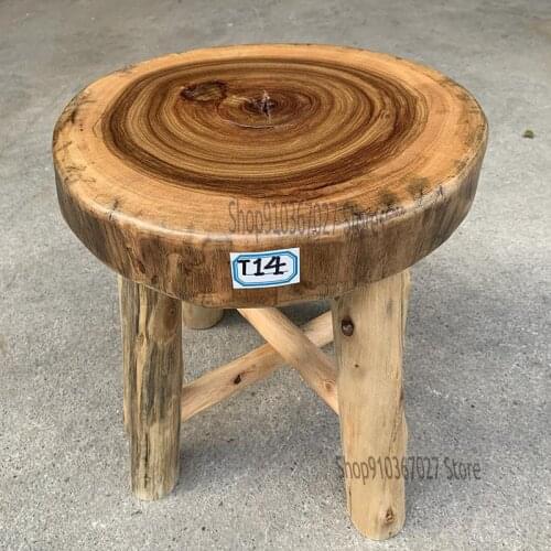 Log Low Stool Camphor Wood Solid Wood Bench Creative Home Coffee Table Stool Foot Change Shoe Stool