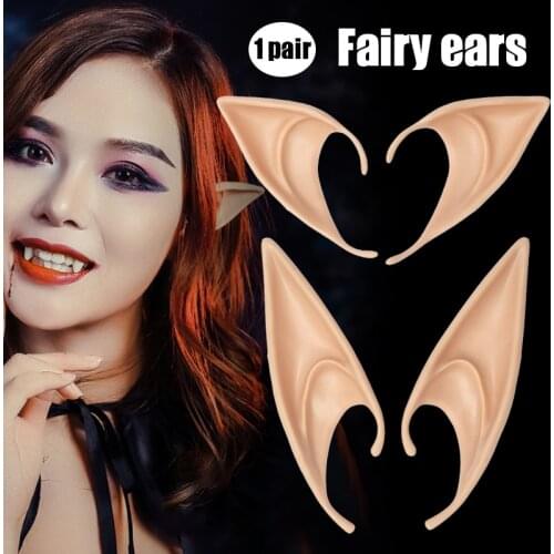 1 Pair Halloween Party Elven Elf Ears Anime Fairy Cospaly Costumes Latex Will not deform Festive & Party Suppliesx FP8